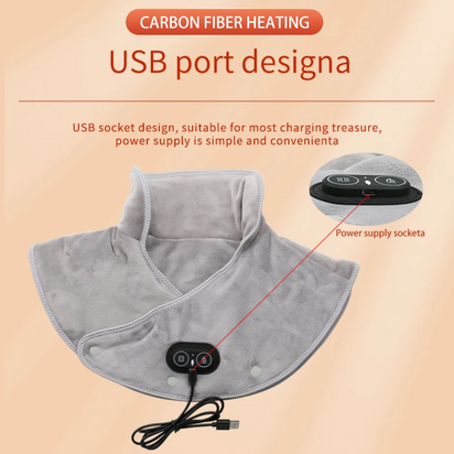 Electric Heating Neck Shoulder Vibration Massager Cervical Vertebra Arthritis Relief Infrared Therapy Neck Back Heated Relax Pad