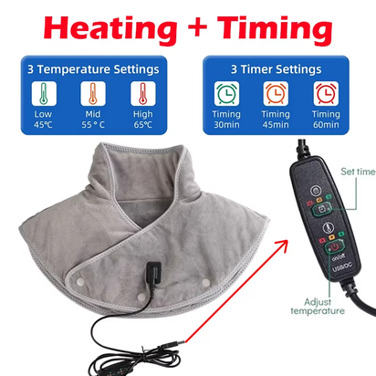 Electric Heating Neck Shoulder Vibration Massager Cervical Vertebra Arthritis Relief Infrared Therapy Neck Back Heated Relax Pad