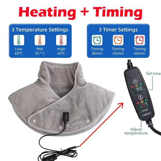 Electric Heating Neck Shoulder Vibration Massager Cervical Vertebra Arthritis Relief Infrared Therapy Neck Back Heated Relax Pad