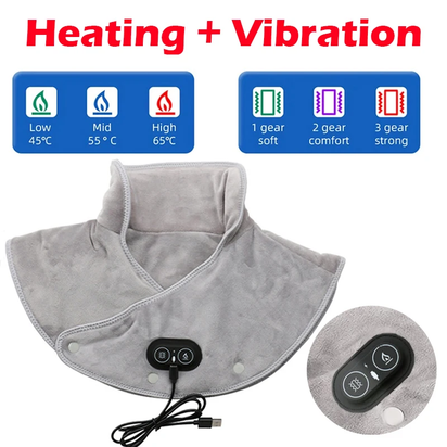 Electric Heating Neck Shoulder Vibration Massager Cervical Vertebra Arthritis Relief Infrared Therapy Neck Back Heated Relax Pad